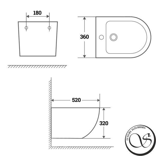 Bideu suspendat IMPRESE OSLAVA c05207103 alb 52x36x32 cm c05207103 foto